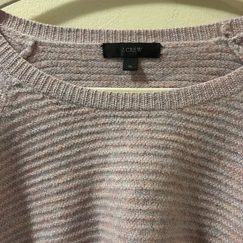 J. Crew Women's Purple Sweater - size XL - zip detail on side - 100% merino wool